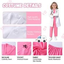 8pcs Children Doctor Costume Set, Includes Real Stethoscope, Syringe, Gloves And ID Badge, Nurse Outfit Accessories For Boys And Girls, Medical Pretend Play Costume For Halloween Party, Doctor's Day, Gift For Kids