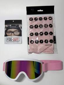 POLASUP 3 In 1 Set - Large Size Ski Goggles With Eye Cover, All-Inclusive Women Fashion Decorative Soft Rubber Ski Goggles, Anti-Fog, Anti-Sand Goggles For ATV, Karting, Hiking, Skydiving, Adjustable Strap Easy Comfort Casual Outfits Outdoor Cycling Glasses For Summer Beach Vacation, Outdoor, Travel Skiing Snow Windproof - Multicolor - View 24