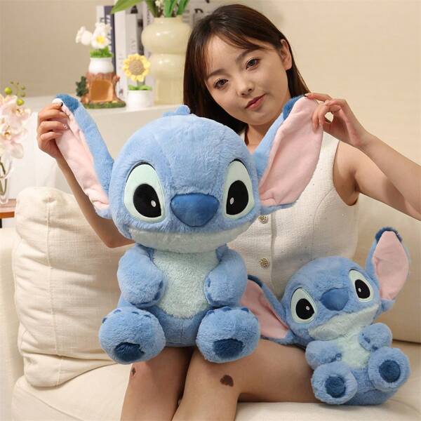 Muñeco de peluche de Stitch de Disney, juguete de peluche, adorno, decoración kawaii de dibujos animados para el dormitorio, muñeco de peluche relleno, regalo de cumpleaños 45 cm/17.71 pulgadas