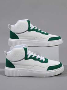 Zapatos planos para hombre, zapatillas casuales, con cordones, suela suave, cómodo calzado tipo skate para hombres, calzado de bota alta ligero para uso diario
