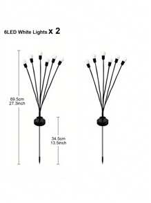 1/2 paquetes de luces solares para jardín, luces solares exteriores de 6/8/10 LED, luces decorativas exteriores, luces solares oscilantes, luces de luciérnagas para patio, camino y decoración exterior, luces solares oscilantes de bombilla grande