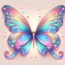 1pc Butterfly 5D Diamond Painting Kit - Adult DIY Full Round Diamond Painting Canvas Art Set With Tools, Home Decor Wall Handcrafts, Unframed 7.87x7.87 Inch