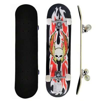 Skate Skateboard Infantil Com lixa e Estampas Variadas Estampa: Caveira