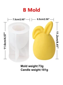 Molde de silicona en forma de huevo redondo y conejo 3D para velas, kit de decoración DIY creativo para hacer velas, jabón y decoraciones de Pascua con aroma