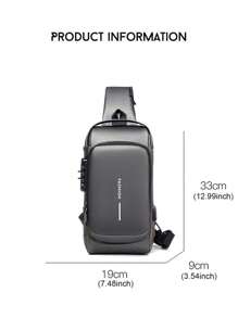 男士包包单肩斜挎包多功能运动斜跨挂胸背包USB学院包夏季秋季圣诞尖叫男包腰包旅行包单肩包冬季圣诞礼物腰包户外 - 黑色 - 查看 3