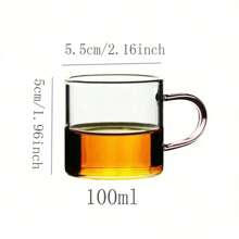 Juego de 6 piezas/12 piezas Vasos de vidrio transparentes con mango de colores, con resistencia a altas y bajas temperaturas, aptos para uso doméstico, oficina, KTV, tomar té, agua, bebidas, café concentrado y talla grande.