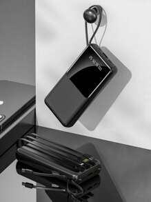 Carregador portátil integrado com 4 cabos, banco de energia de carregamento rápido de 20.000 mAh, bateria externa USB C leve, carregador compacto para celular de viagem compatível com iPhone 16, 15, 14, 13, 12 Pro/Pro Max S22, S21, iPad, etc.