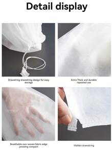 10PCS Non-Woven Shoe Bag Drawstring Storage Bag Tie-Down White Shoes Dust-Proof And Yellow Drying Bag Travel Shoe Cover