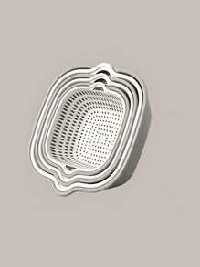 6 Cái/bộ Rổ Thoát Nước PP, Rổ Thoát Nước Hai Lớp Trái Cây Và Rau Đa Năng Cho Nhà Bếp - Xám - Xem 9