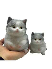 1 件逼真柔软丰满猫玩具，减压玩具，硅胶挤压慢回弹极具吸引力，颜色和款式随机 - 彩色 - 查看 12