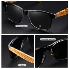 木纹印花休闲时尚眼镜 - 黑色 - 查看 5