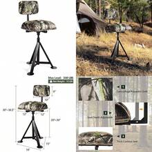 Swivel Hunting Chair Folding 360° Rotatable Camo Hunting Seat Adjustable Blind Stool Chair With Backrest For Hunting Camping Outdoor Activities - Camouflage1 - View 1