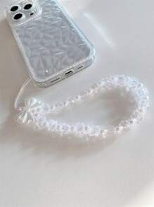 1pc Sweet Square Pearl Beads Mobile Phone Lanyard Strap Gifts For Mother, Family, Friends, Birthday, Holiday Phone Charm, Phone Chain - Multicolor - View 6