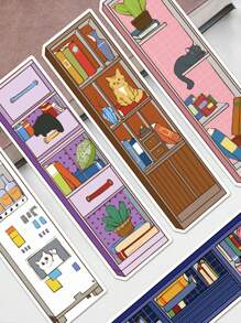 30pcs Cute Cat Design Bookmarks, Cartoon Vivid And Stylish Book Markers For Reading Notes - Multicolor - View 3