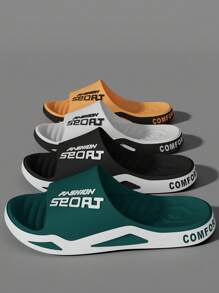 Men's Spring To Summer Fashion Slippers, Casual Open Toe Wear-Resistant Sandals, Suitable For Indoor, Outdoor, Beach, Shower, Walking, Bathroom, Household, Unisex, Shower Shoes - Multicolor - View 9