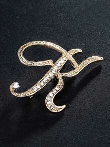 Vintage Versatile Men's English Letter Brooch, Suit Lapel Flower Badge, Unisex Fashionable Large Pin Clothing Accessory, High-End Suit Decoration, Sweater/Jacket Pins, Suitable For Parties, Weddings, Birthdays, Daily Wear, Holiday Gifts