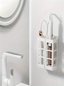 Wall-Mounted Hair Dryer And Styling Tools Storage Rack - Plastic Organizer Holder For Curling Irons, Brushes And Beauty Accessories, No-Drill Design, Space-Saving Bathroom Or Salon Storage, Hair Dryer Bracket Bathroom Decor Summer Makeup Organizer Bathroom Accessories Back To School