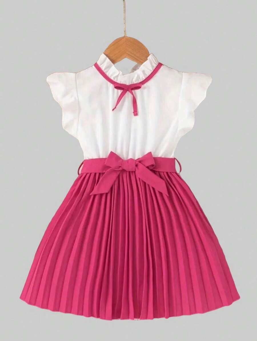 Elegant Princess Dress For Children And Youth - 玫紅色 - 查看 1