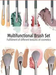 14件套专业化妆刷套装，柔软不掉毛眼影刷、修容刷、腮红刷，适合初学者，含3个美妆蛋，完美礼物，化妆刷套装，化妆刷套装，化妆刷套装，全套化妆刷，化妆刷套装，全套化妆工具，化妆刷套装，化妆刷套装，化妆礼盒套装 - 綠色 - 查看 5