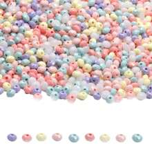 200 piezas de cuentas acrílicas de ábaco multicolor de 6mm - Adecuadas para manualidades de joyería, artesanía y accesorios DIY