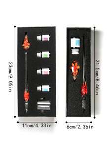 Handmade Crystal Glass Dip Pen Set, Student Stationery Glass Pen, Crystal Glass Pen Gift Set Back To School
