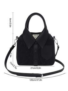 DareSee Bolsa de 1 peça, bolsa moldada, tecido PU com alça longa, bolsa de ombro, estilo garota atraente, bolsa para roupas, bolsa de mão feminina estilosa e exclusiva com design de camisa simples, bolsa transversal quadrada pequena MusicFest Y2KFest de volta às aulas