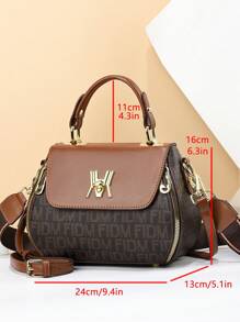 3pcs/Set Vintage PU Crossbody Bag, Retro Twist Lock Shoulder Bag, Women Fashion Handbag And Wallet - Brown - View 3