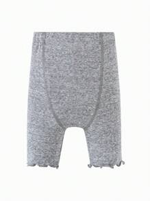 mini bala Baby Girl Soft Stretchy Leggings - Breathable Elastic Baby Girl Pants - Light Gray - View 5