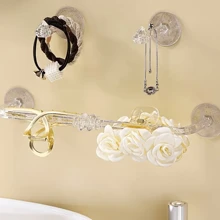 1 pieza/2 piezas/3 piezas/5 piezas Estante de almacenamiento de joyas, Organizador montado en la pared, Estante colgante para pulseras, Estante para pinzas sin marcas en el cabello, Soporte para diademas, Ganchos para baño, Ganchos sin daños, Soporte para llaves, Decoración de pared, Estante de almacenamiento montado en la pared, Ideal para colgar collares, joyas, pulseras, accesorios de baño, fiesta de revelación de género, perfecto para cumpleaños, bodas, fiestas, el regalo perfecto para colegas, amigos y familiares, de vuelta a la escuela