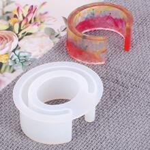 1pc, 6pcs Oval Split Open Bangle Resin Silicone Molds | Crystal Epoxy Resin Materials | Easy Release Resin Epoxy Dual-Purpose | DIY Jewelry Molds Suitable For Daily Wear And Outings - Oval Half Open Bracelet Mold - View 15