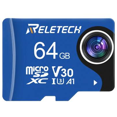 Reletech بطاقة ذاكرة عالية السرعة من Reletech TF 32G/64G/256G/512G/128G سعة كبيرة | بطاقة microSD للكاميرا عالية السرعة V30 | قراءة وكتابة فائقة السرعة +تسجيل عالي الدقة 4K | عالمية لطائرة بدون طيار/GoPro/كاميرا السيارة | متوافقة مع وحدة تحكم ألعاب السويتش | متينة، مقاومة للماء والصدمات