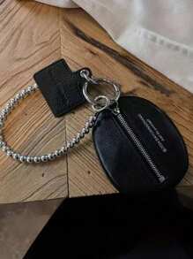 Acessório Pendente de Bolsa da Moda 1 Bolsa Preta de Couro Texturizada, Chaveiro de Alta Qualidade, Adequado para Presentes do Dia dos Namorados e Decoração de Bolsa de Chaves, Presentes de Dama de Honra