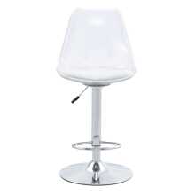 MUUOKY Modern Minimalist Acrylic Bar Stools With Mid Back, Set Of 2, Can Rotate 360 ° And Adjust Lifting, PET Backrest And White PU Seats, Transparent Adjustable Swivel Airlift Barstools, Counter Height Bar Chairs For Kitchen Dining Pub Cafe, And Front Desk Cashiers - Bạc - Xem 11
