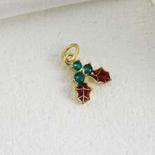 1pc Copper Micro-Inlaid Zirconia Simple Fashionable Mini Colorful Drop Oil Heart Palm Dragonfly Pendant, Versatile Jewelry Accessory For DIY Bracelet Necklace Earrings