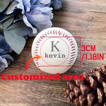 Custom 1/2/3pcs Personalized Name Baseball, PU Material, Size 9 Soft Training Ball, Special Gift For Boyfriend, Husband, Son, Dad, Groom, Birthday, Wedding, Christmas Or Groomsmen Graduation
