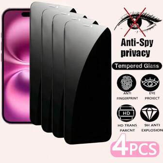4pcs Of Privacy Screen Protector Film Suitable Screen Protector For Iphone16promax/16/15/14/13/12/11/7/8/6 Privacy Protection,Protector De