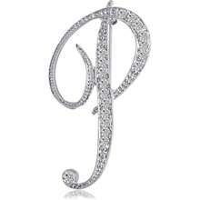 1 pièce paquet Broche géométrique simple de 26 lettres anglaises avec strass, broche élégante et de mode pour femmes. Épingle pour pull, manteau, robe, accessoires, sac, charme, école