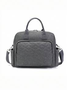 1pc Solid Color New Nylon Mommy Bag Multifunctional Tote With Dry & Wet Separation, Large Capacity Diaper Bag - Multicolor - View 10