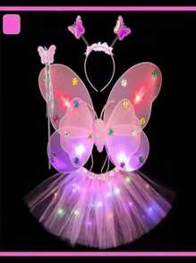 Butterfly Fairy Led Light Costume Set. - Pink - View 2