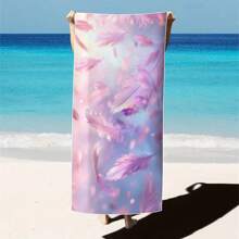 1pc Feather Pattern Extra Large Beach Towel - Soft, Light-Weight, Absorbent Polyester Bath Towel, Suitable For Travel, Swimming, Camping, Yoga, Beach Party, Fitness And Seaside Vacation, Perfect Gift For Family And Friends Mother's Day Flowers, Personalized Gifts For Mom, Last Minute Gifts, Mother's Day Ideas, Mothering Sunday Gifts, Handmade Cards For Mum, Best Mother's Day Gifts Under $50 Summer, Holiday