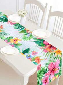 1 chiếc khăn trải bàn bằng polyester họa tiết hoa và lá cọ kiểu Hawaii, khăn trải bàn chủ đề Hawaii cho tiệc tùng, sinh nhật, đám cưới, trang trí tiệc mùa hè trong nhà và ngoài trời, trang trí bàn ăn nhà bếp, bộ khăn trải bàn trang trí nhà cửa, quà tặng mùa hè - hawaii - Xem 6