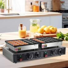 Maquina Electrica Industrial Comercial Doble Mini Hotcakes - Negro - Ver 1
