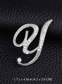 Vintage Versatile Men's English Letter Brooch, Suit Lapel Flower Badge, Unisex Fashionable Large Pin Clothing Accessory, High-End Suit Decoration, Sweater/Jacket Pins, Suitable For Parties, Weddings, Birthdays, Daily Wear, Holiday Gifts