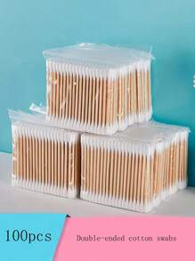 100/200/300/500 piezas/Paquete Hisopos de limpieza, Bastoncillos de maquillaje desechables para limpieza, desmaquillado, limpieza de oídos, necesarios para el hogar y los viajes