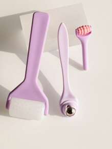 3pcs Makeup & Skincare Brushes Set, Home Spa Care Tools, Facial Massage For Glowing Skin, Eye Massager, Skin Care Gift For Women