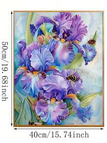 美丽的紫罗兰花 DIY 数字绘画套装，无框架，生日礼物，教育和娱乐，无需绘画技能，可以作为墙壁艺术，轻松完成一幅美丽的画作 - 紫色 - 查看 2