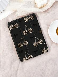 1 pieza Funda protectora plana compatible con iPad 10.2 pulgadas, iPad Pro 11 2021/2020/generación 10, iPad Mini 4/5/6, Galaxy Tab A8 10.5 pulgadas 2022, Matepad 10.4/Tab, con ranura para lápiz, anti caídas, cubierta protectora con soporte tipo atril, con estampado de lazo, leopardo y flor de cerezo
