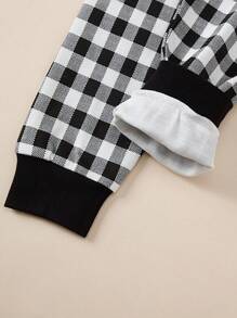 Conjunto de pijama con estampado de dibujos animados para niño pequeño, ropa de dormir, primavera/otoño - Blanco y Negro - Ver 9