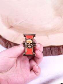 1pc Casual Zinc Alloy Skeleton Brooch, Scene Trinket Fashion Accessories, Gifts For Siblings, Fun Personalized Products, Enamel Metal Anime