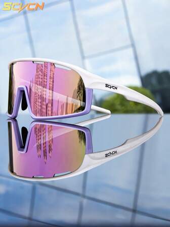  SCVCN Cycling Glasses Bike Bicycle Windproof Glasses Sports Glasses With Multi-Color Frames, Suitable For Outdoor, Travel, Daily Wear, Windproof, Sun Protection, Hiking, Running, Fishing, Beach Style, Unisex, 1 Lens